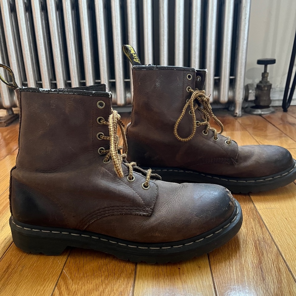 Dr. Martens Brown Leather Lace-Up Boots